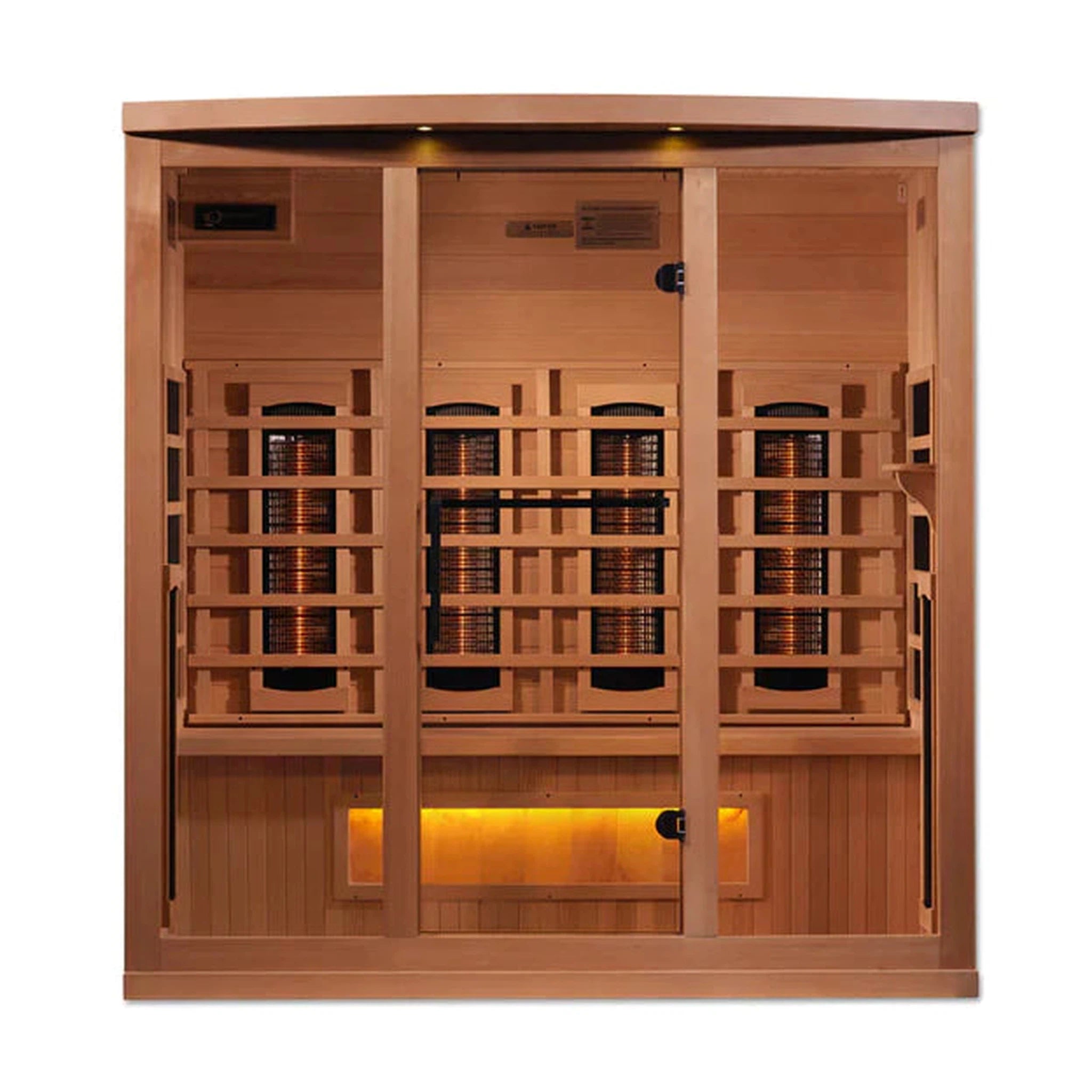 Golden Designs 4-Person Full Spectrum PureTech™ Near Zero Infrared Sauna with Himalayan Salt Bar (Canadian Hemlock)