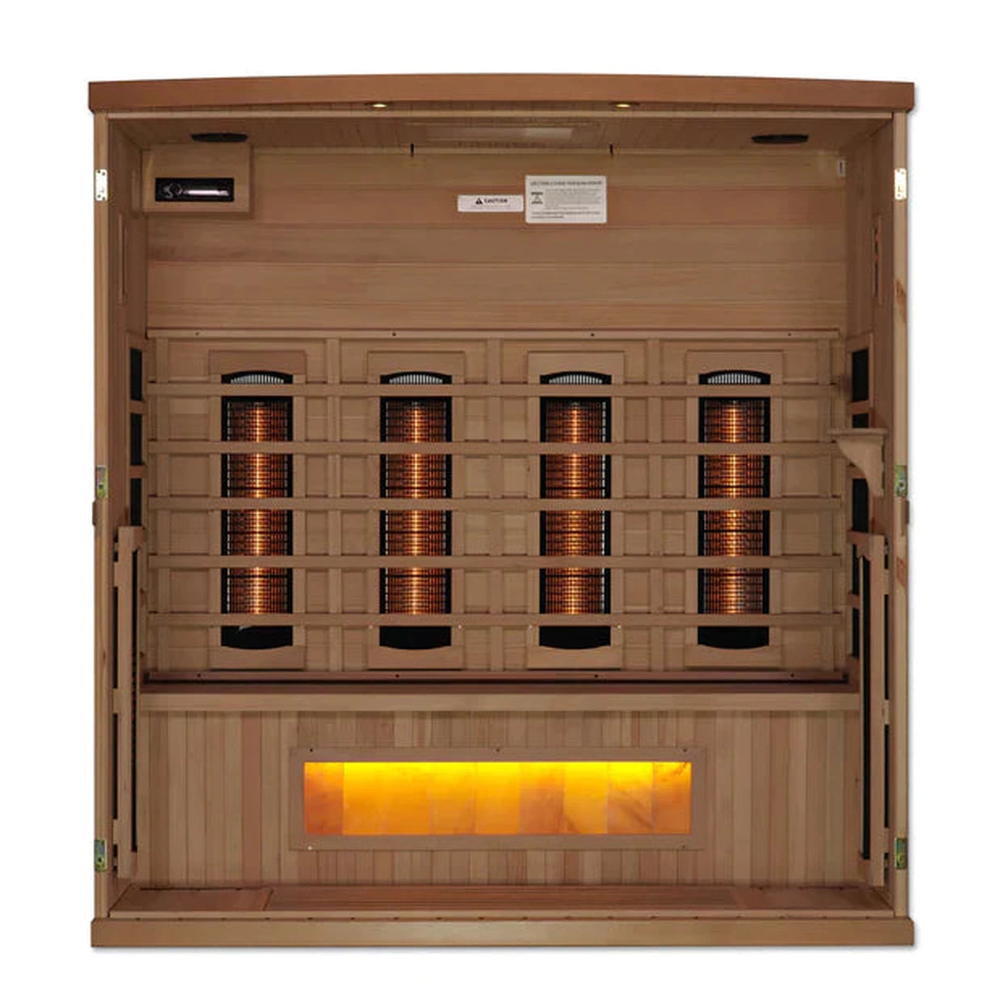 Golden Designs 4-Person Full Spectrum PureTech™ Near Zero Infrared Sauna with Himalayan Salt Bar (Canadian Hemlock)