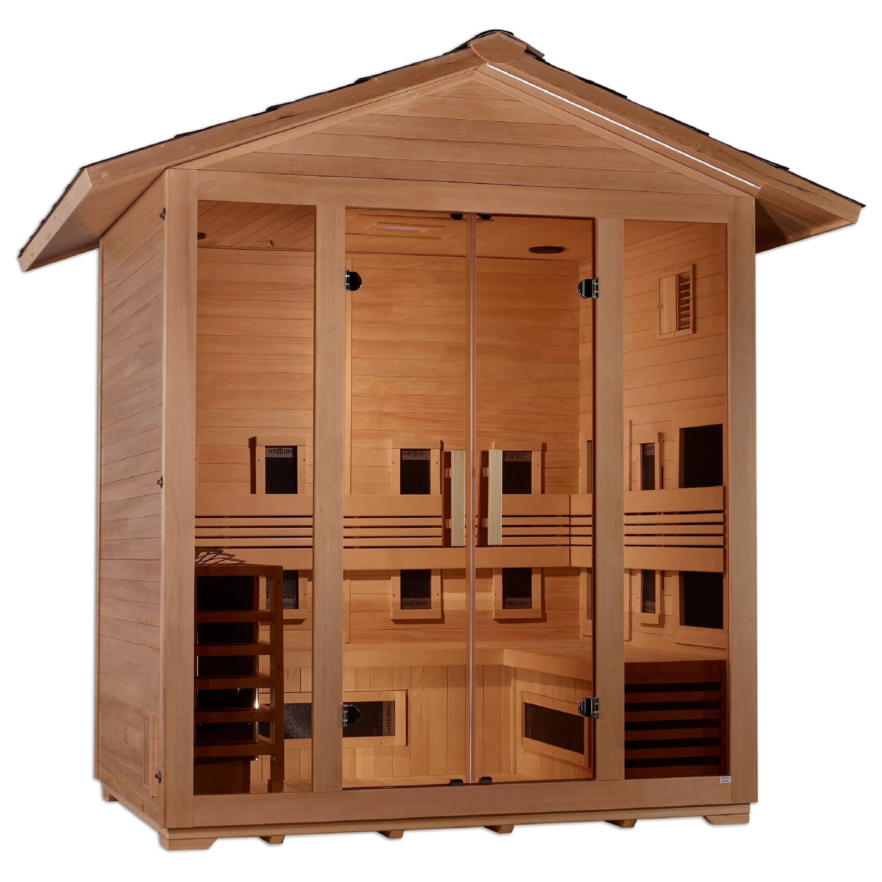 Golden Designs "Gargellen" 5-Person Full Spectrum Hybrid Outdoor Steam Sauna - Canadian Hemlock