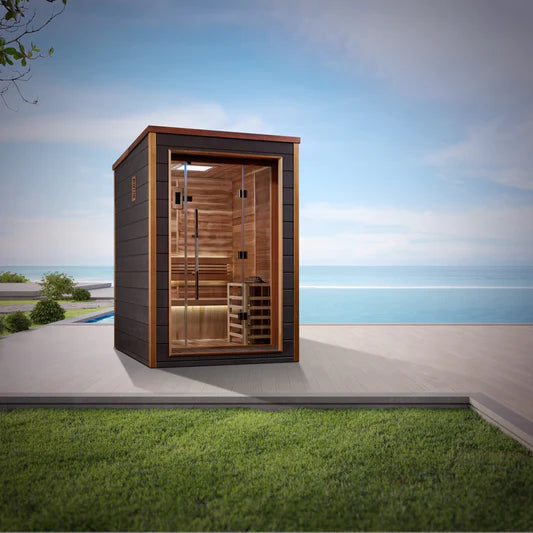 Golden Designs "Narvik" 2-Person Outdoor/Indoor Traditional Steam Sauna Canadian Red Cedar