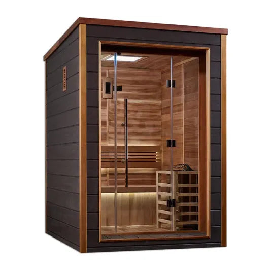 Golden Designs "Narvik" 2-Person Outdoor/Indoor Traditional Steam Sauna Canadian Red Cedar