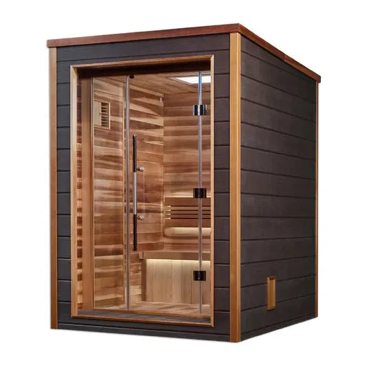 Golden Designs "Narvik" 2-Person Outdoor/Indoor Traditional Steam Sauna Canadian Red Cedar