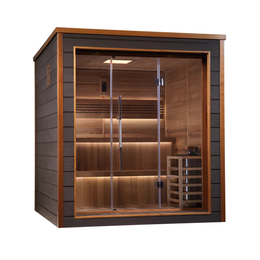 Golden Designs "Bergen" 6-Person Outdoor/Indoor Traditional Steam Sauna (GDI-8206-01) - Canadian Red Cedar Interior