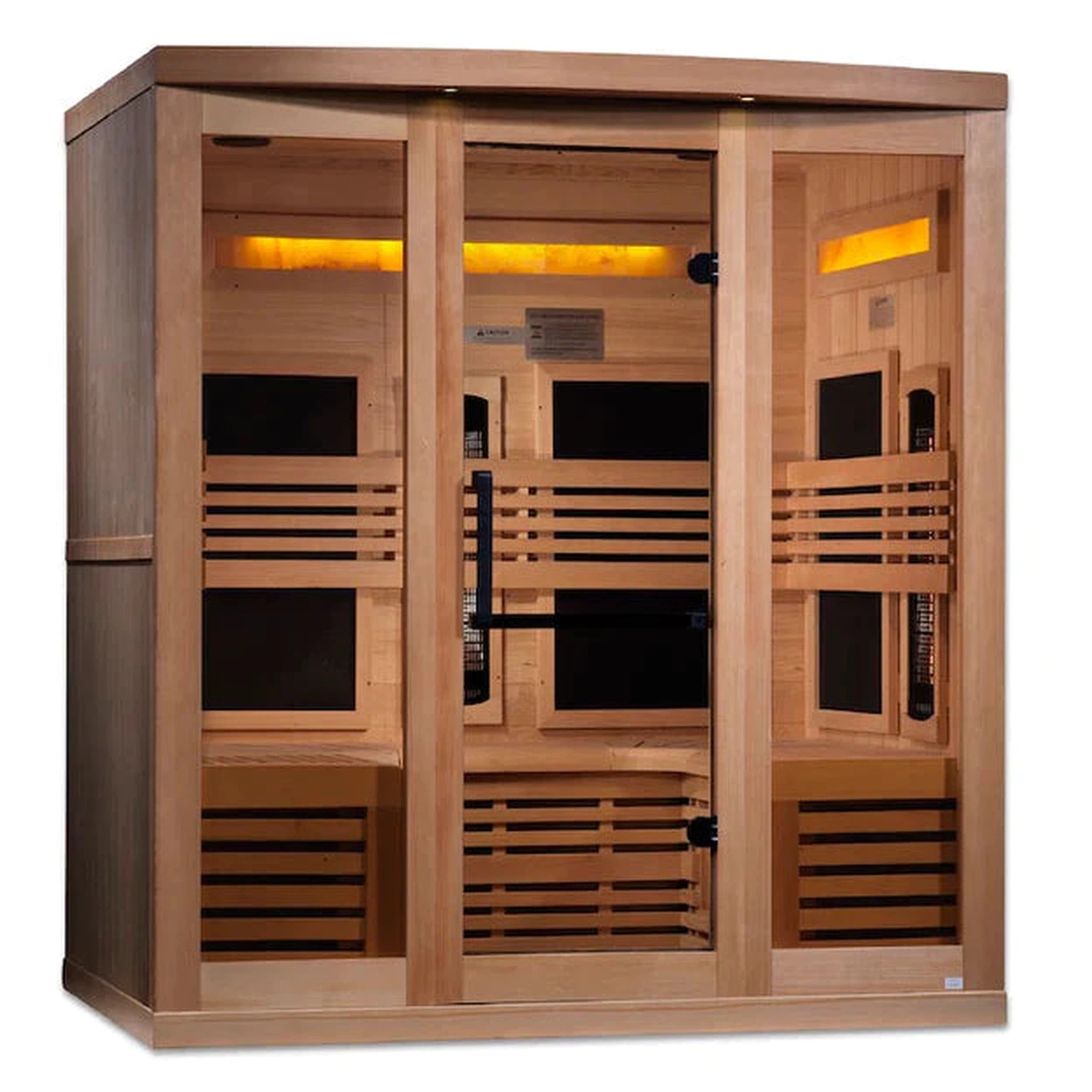 Golden Designs 6-Person Full Spectrum PureTech™ Near Zero Infrared Sauna with Himalayan Salt Bar (Canadian Hemlock)