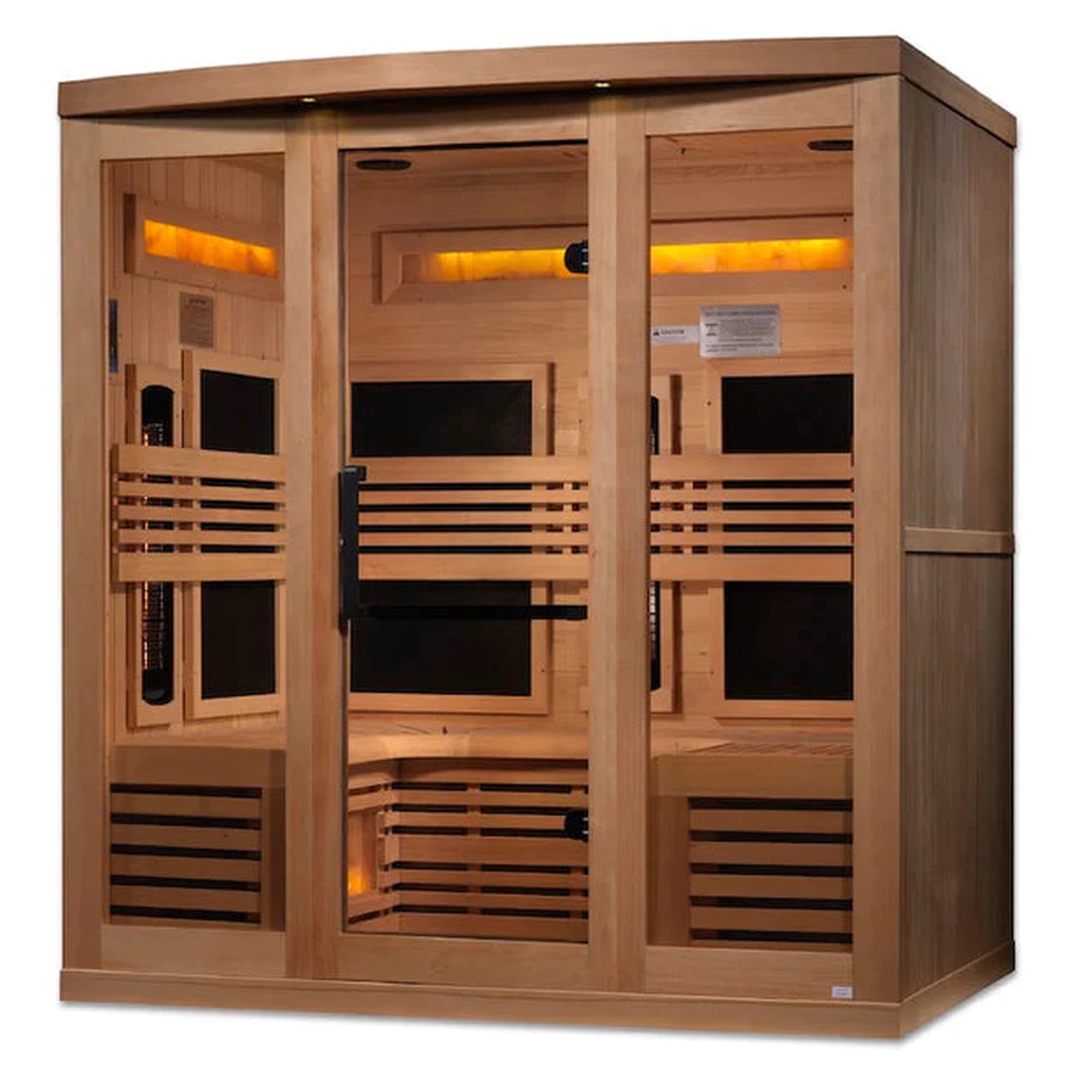 Golden Designs 6-Person Full Spectrum PureTech™ Near Zero Infrared Sauna with Himalayan Salt Bar (Canadian Hemlock)