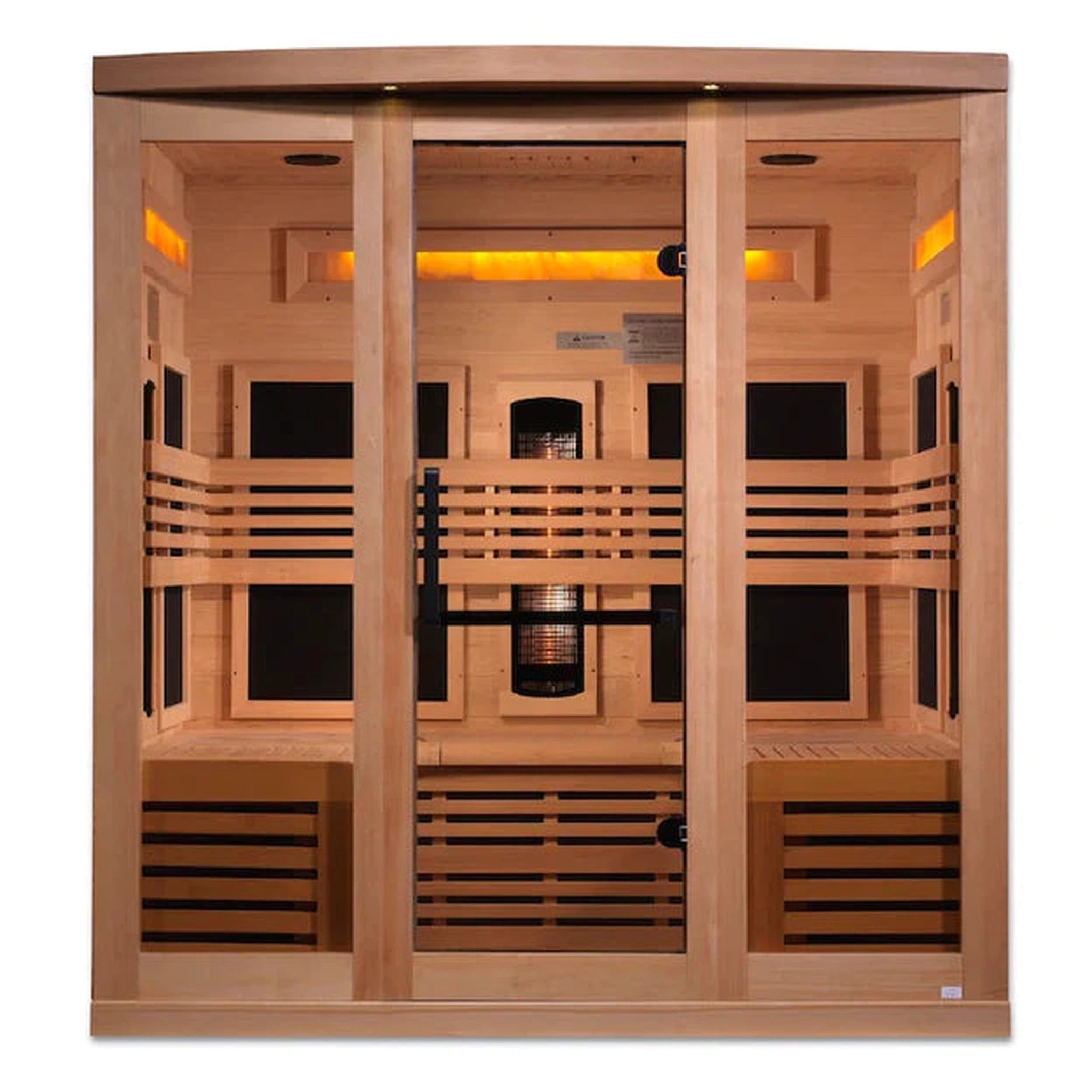 Golden Designs 6-Person Full Spectrum PureTech™ Near Zero Infrared Sauna with Himalayan Salt Bar (Canadian Hemlock)