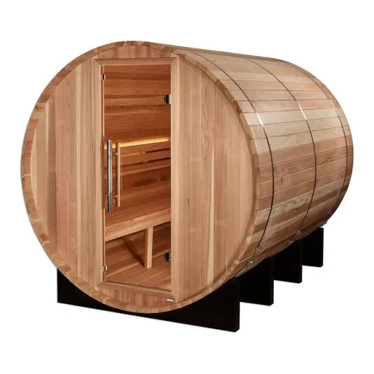 Golden Designs "Klosters" 6-Person Outdoor Traditional Barrel Steam Sauna w/ Pacific Cedar