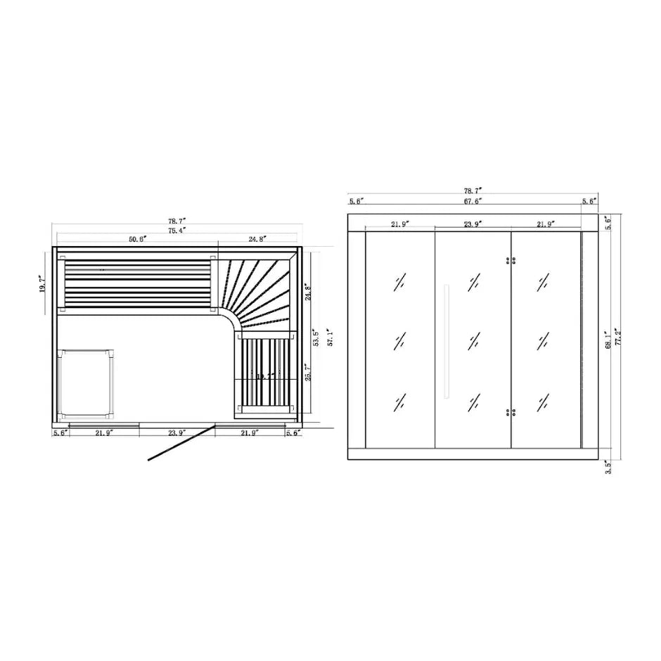 Golden Designs "Copenhagen Edition" 3-Person Traditional Steam Sauna - Canadian Red Cedar