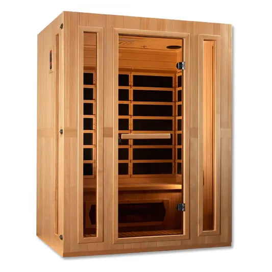 Golden Designs Maxxus "Trinity" Dual Tech 3-person Low EMF FAR Infrared Sauna (Canadian Hemlock)