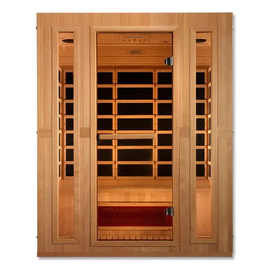 Golden Designs Maxxus "Trinity" Dual Tech 3-person Low EMF FAR Infrared Sauna (Canadian Hemlock)