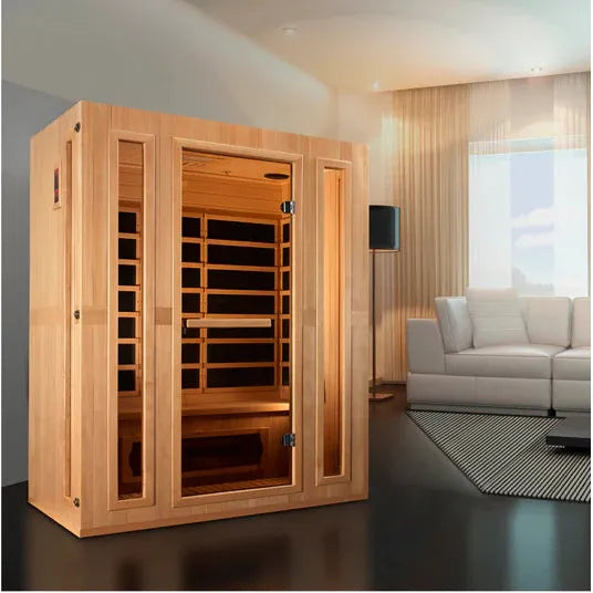 Golden Designs Maxxus "Trinity" Dual Tech 3-person Low EMF FAR Infrared Sauna (Canadian Hemlock)