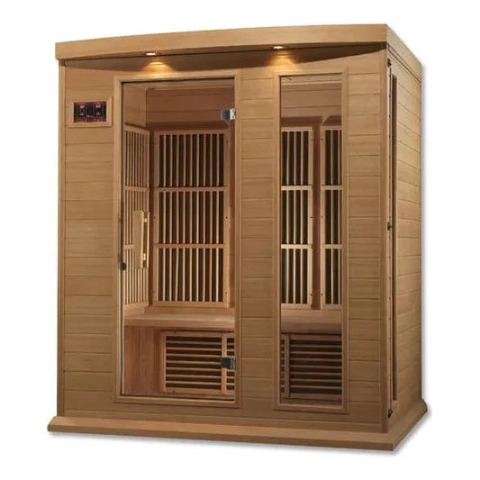 Golden Designs Sauna Maxxus 3-Person, Low EMF (Under 8MG) FAR Infrared Sauna (Canadian Hemlock)