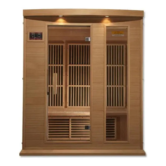 Golden Designs Sauna Maxxus 3-Person, Low EMF (Under 8MG) FAR Infrared Sauna (Canadian Hemlock)