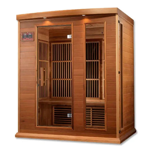 Golden Designs Maxxus 3-persons Low EMF FAR Infrared Sauna (Canadian Red Cedar)