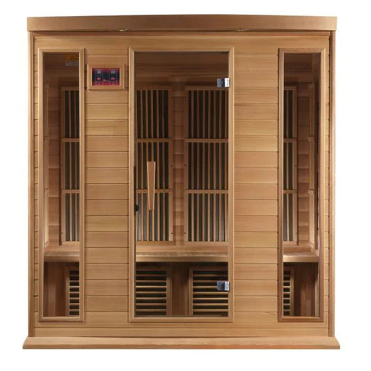 Golden Designs Maxxus "Montilemar Edition" 4-Person Corner Near Zero EMF (Under 2MG) FAR Infrared Sauna (Canadian Red Cedar)