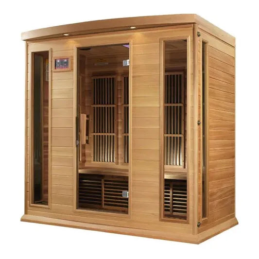 Golden Designs Maxxus "Montilemar Edition" 4-Person Corner Near Zero EMF (Under 2MG) FAR Infrared Sauna (Canadian Red Cedar)