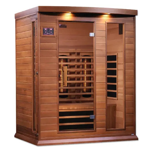 Golden Designs Maxxus 3-Person Full Spectrum Near Zero EMF (Under 2MG) FAR Infrared Sauna (Canadian Red Cedar)