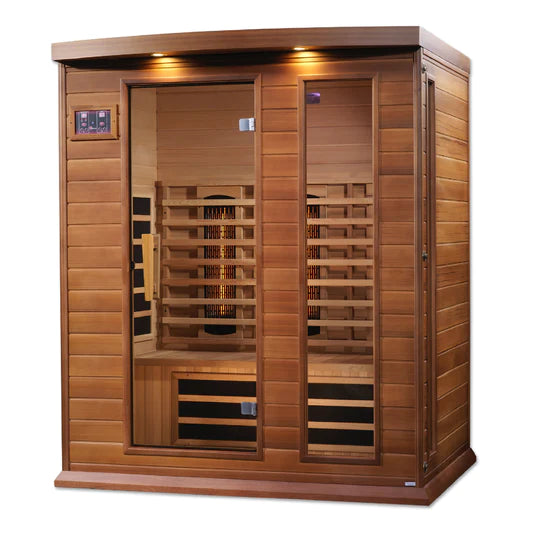 Golden Designs Maxxus 3-Person Full Spectrum Near Zero EMF (Under 2MG) FAR Infrared Sauna (Canadian Red Cedar)