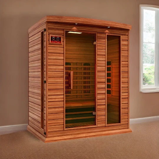 Golden Designs Maxxus 3-Person Full Spectrum Near Zero EMF (Under 2MG) FAR Infrared Sauna (Canadian Red Cedar)