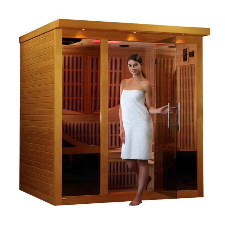 Dynamic Monaco 6-person Ultra Low EMF (Under 3MG) FAR Infrared Sauna (Canadian Hemlock)