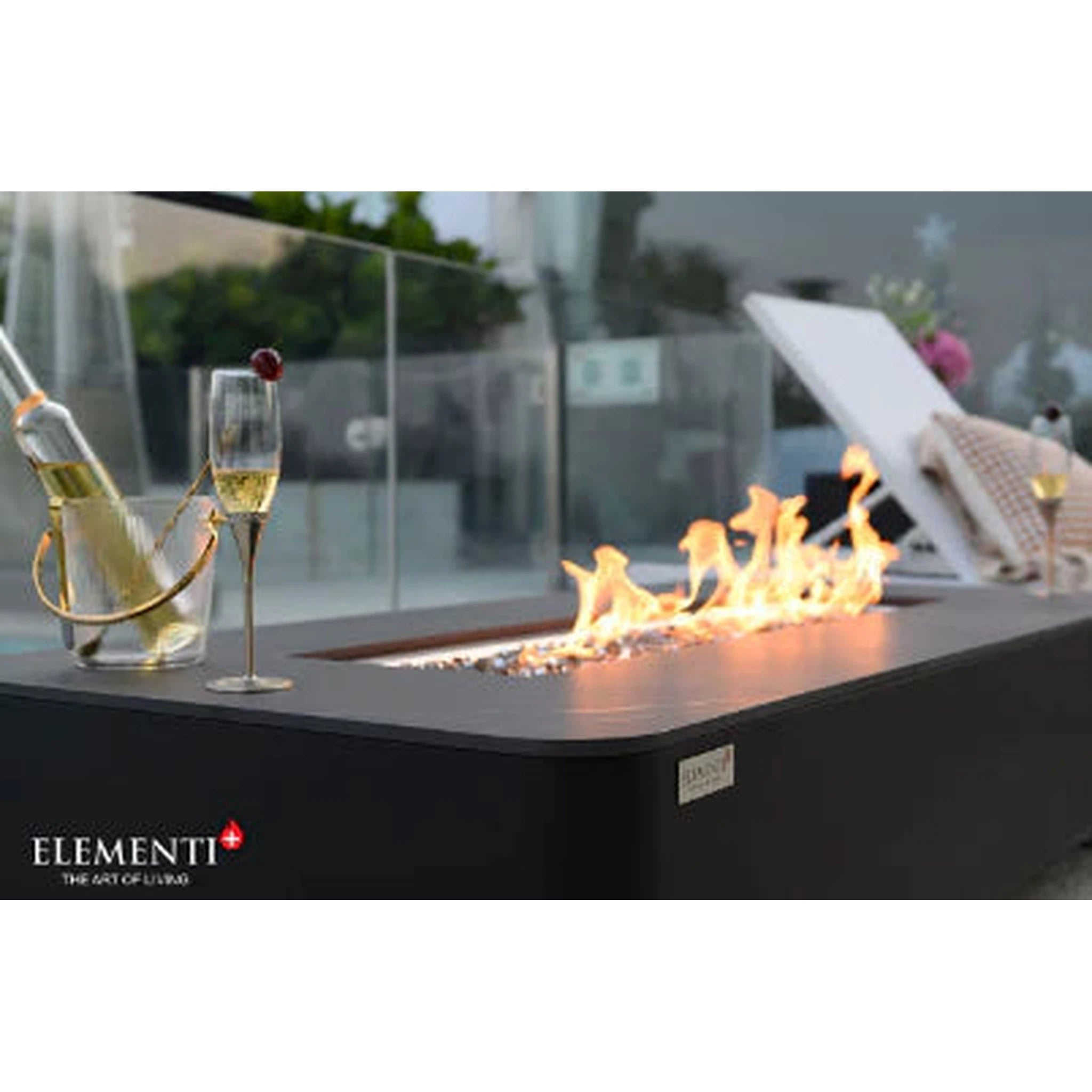 Elementi Plus VALENCIA Marble Porcelain Fire Table