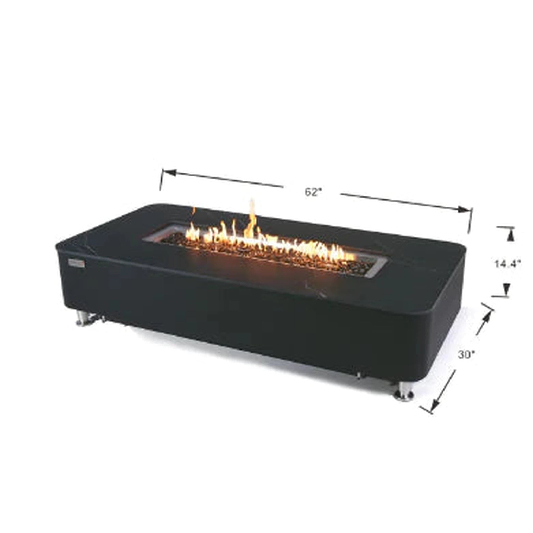 Elementi Plus VALENCIA Marble Porcelain Fire Table