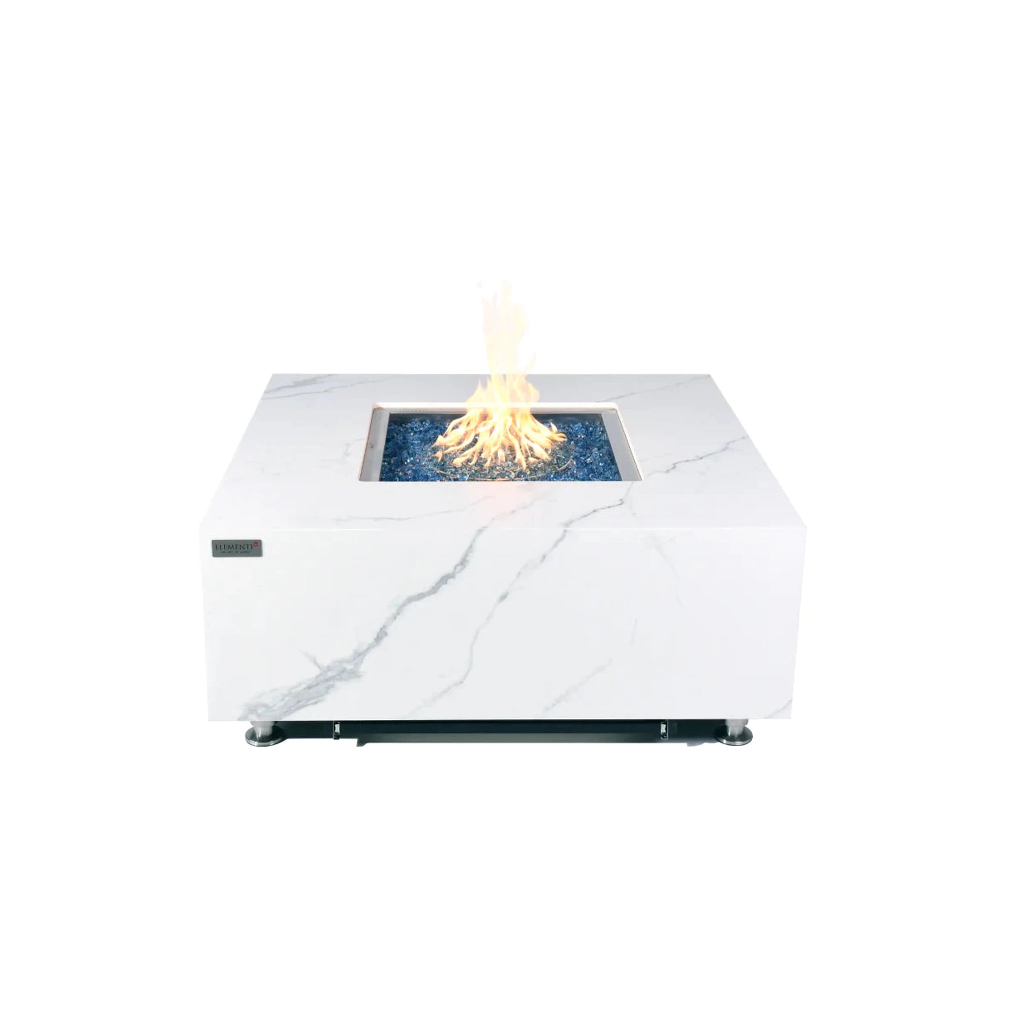 Elementi Plus BIANCO Marble Porcelain Fire Table