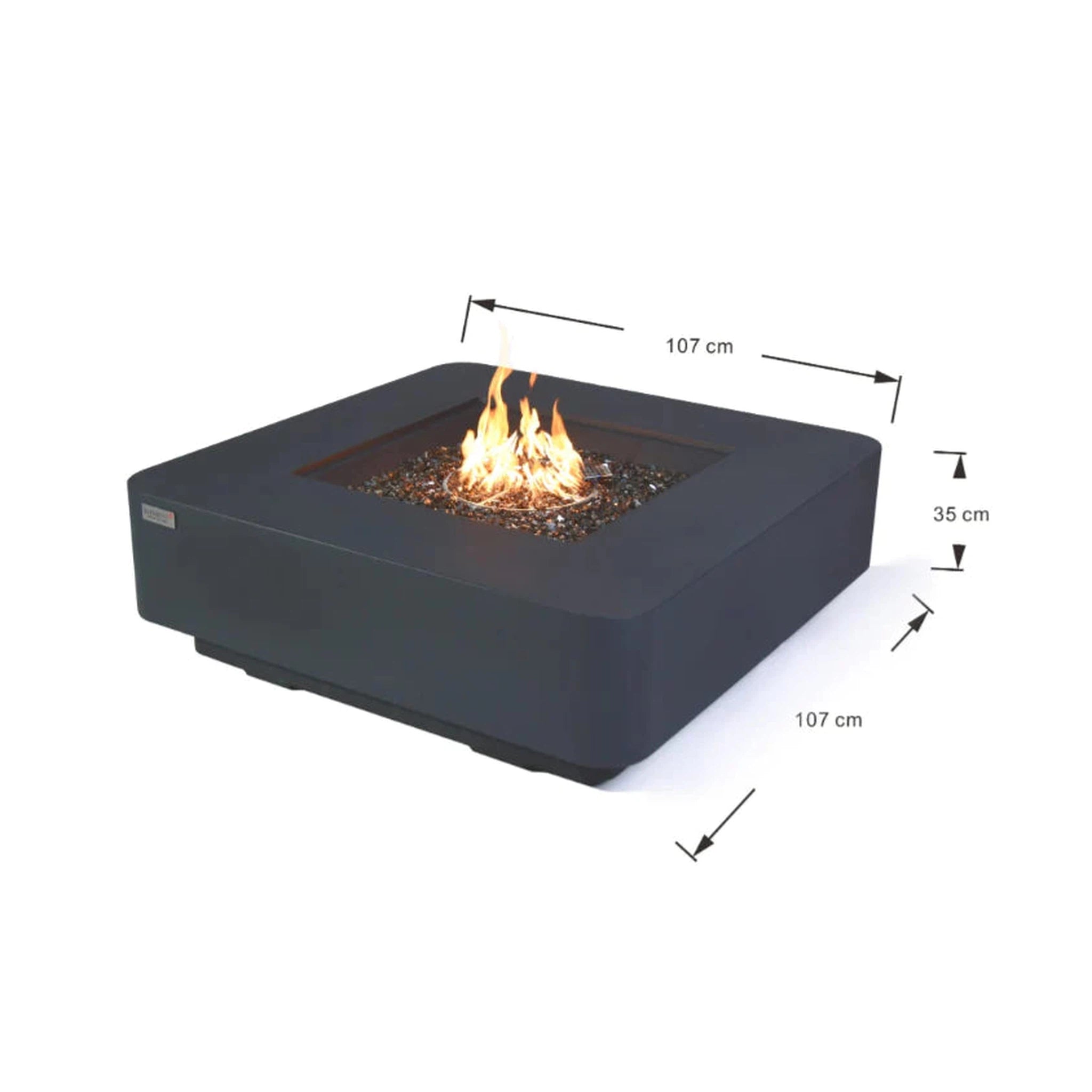 Elementi Plus BERGAMO Fire Table- Dark Grey