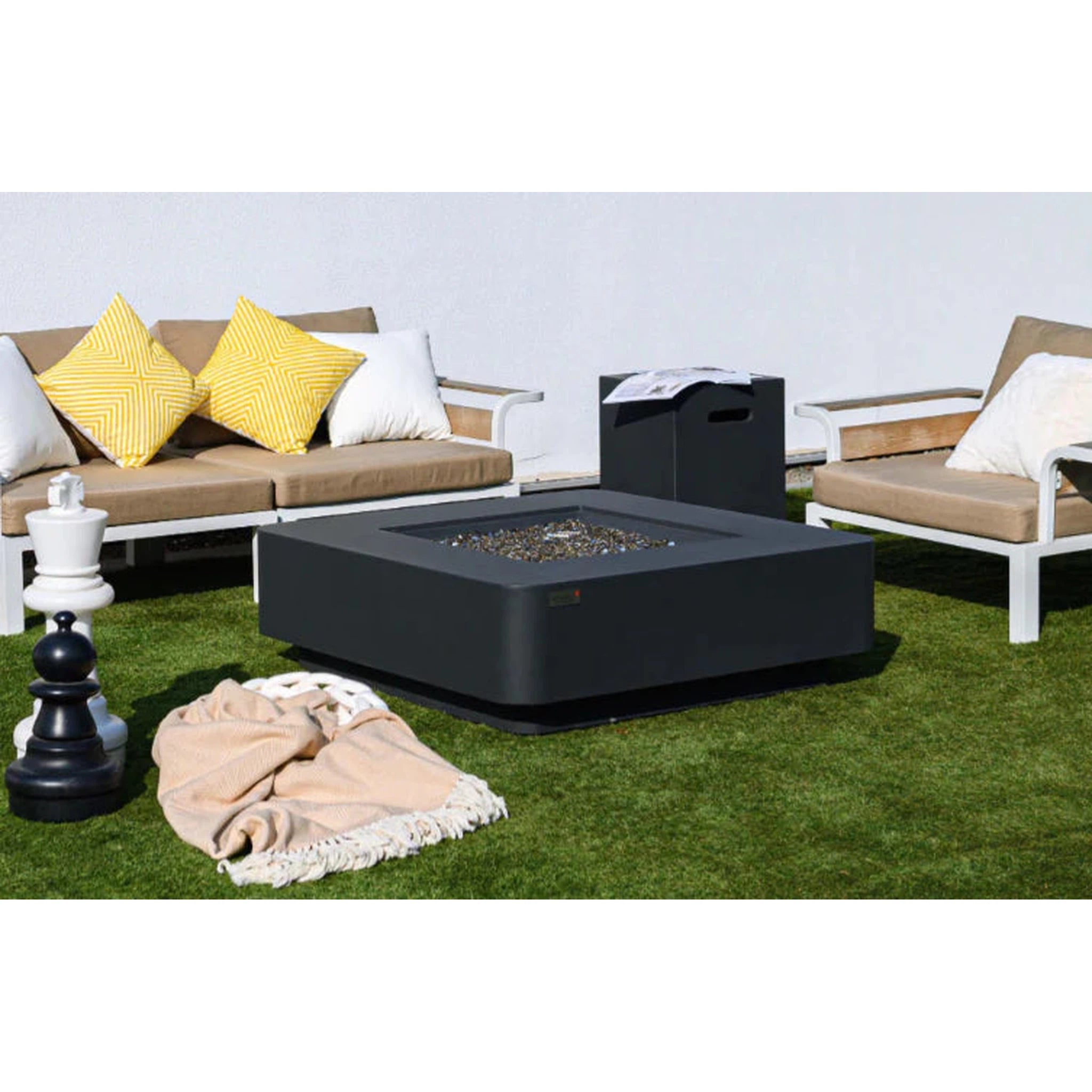 Elementi Plus BERGAMO Fire Table- Dark Grey