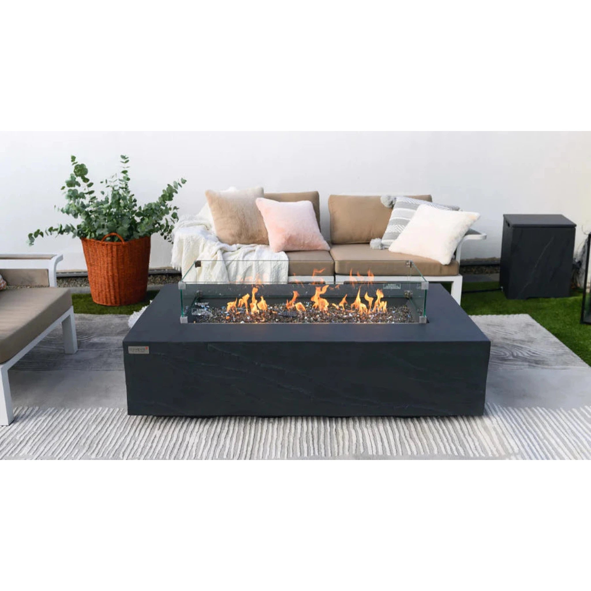 Elementi Plus CAPE TOWN Fire Table-Slate Black