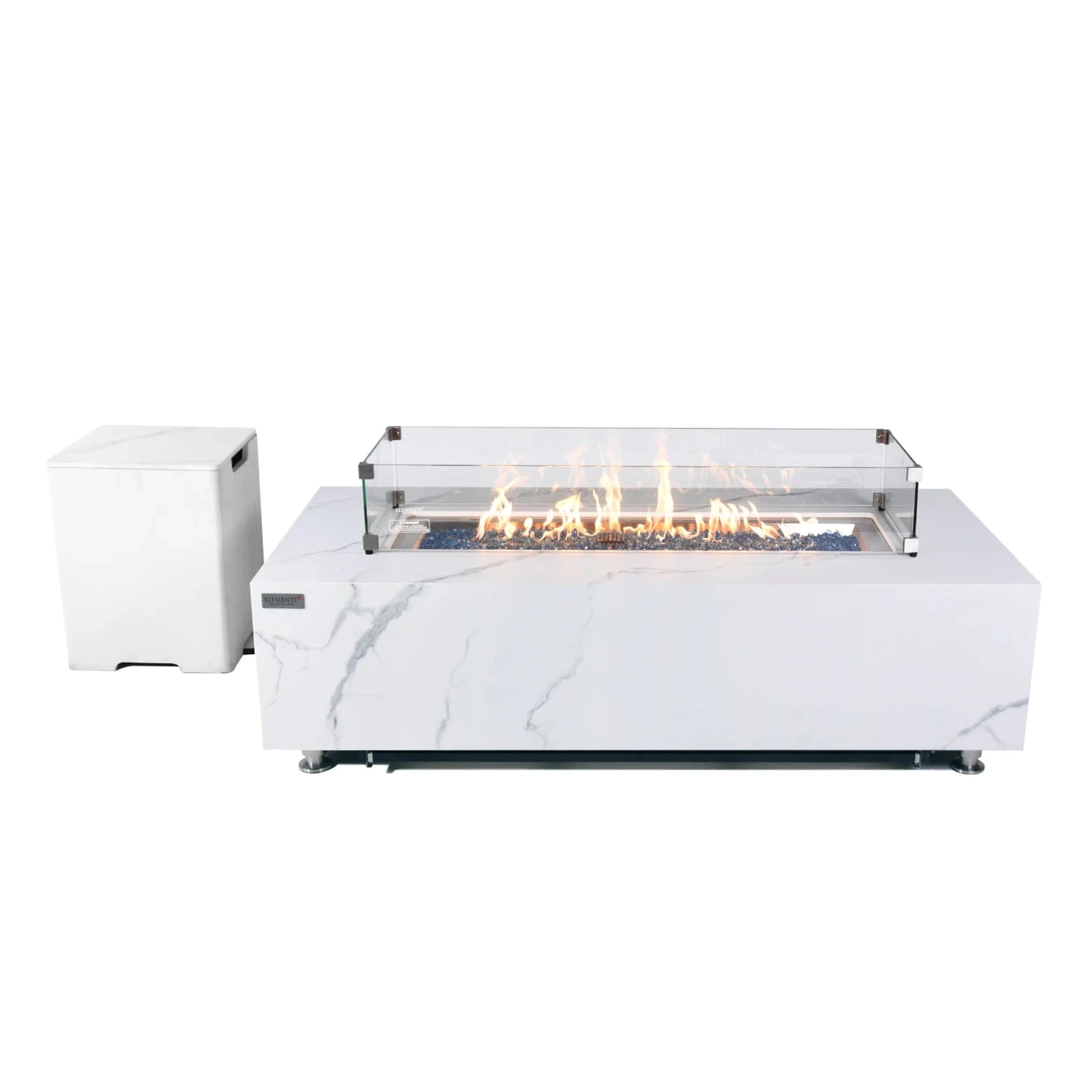 Elementi Plus CARRARA Marble Porcelain Fire Table