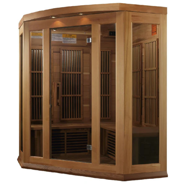 Maxxus 3-Person Corner Low EMF (Under 8MG) FAR Infrared Sauna (Canadian Red Cedar)