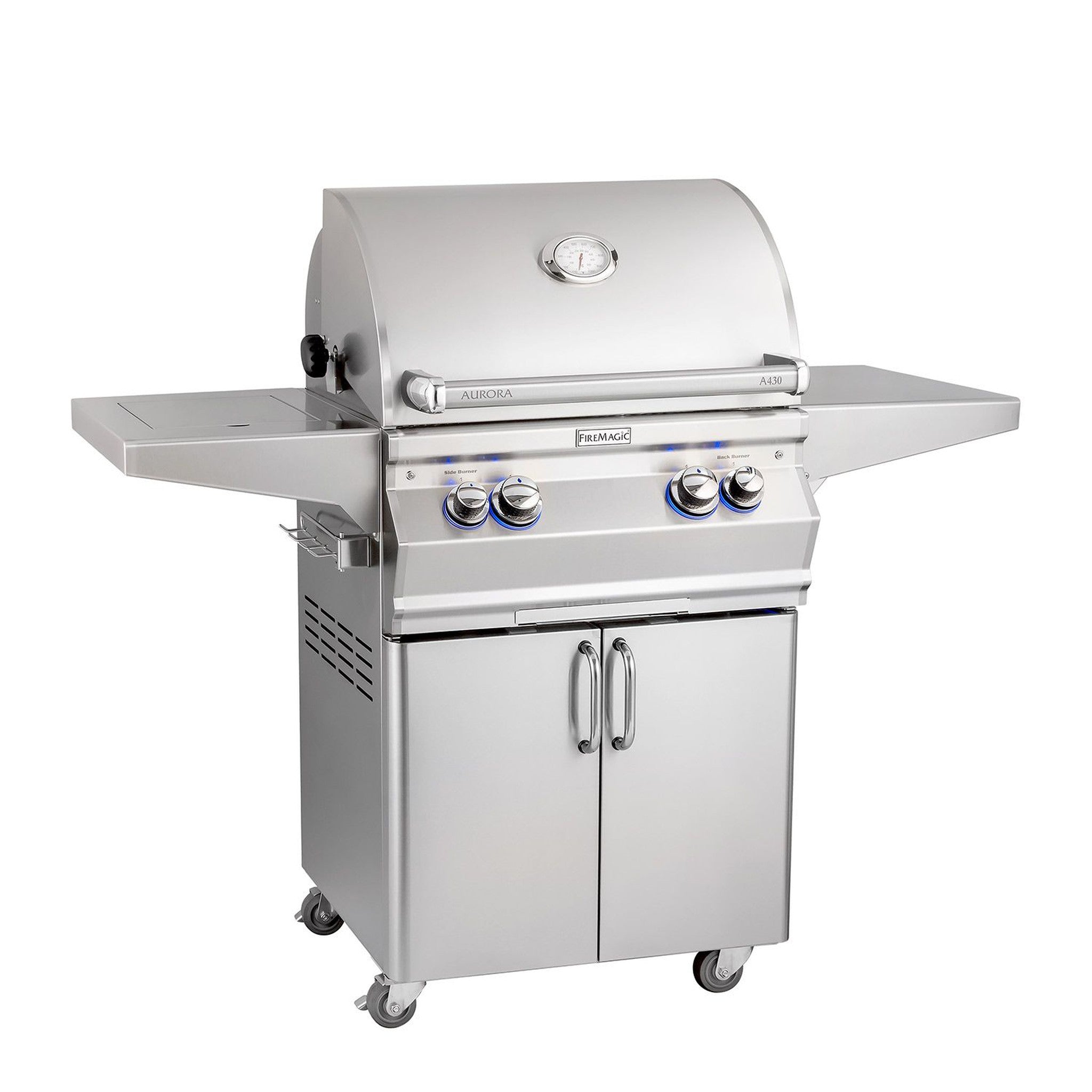 Fire Magic Grill 24" 2-Burner Aurora A430s Gas Grill w/ Single Side Burner & Analog Thermometer