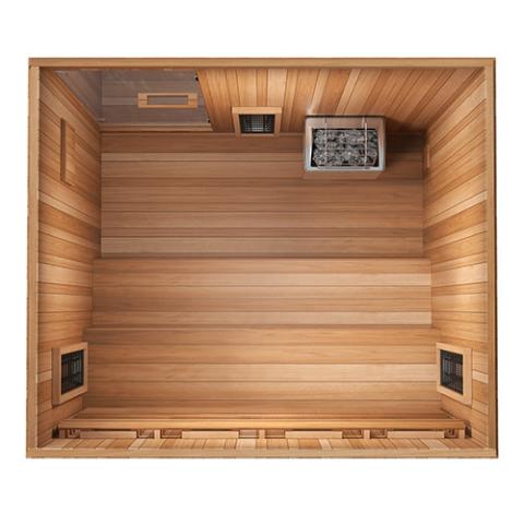 Finnmark FD-5 Trinity XL Infrared & 4-Person Home Sauna with Infrared and Traditional Sauna Heater | FD-KN005