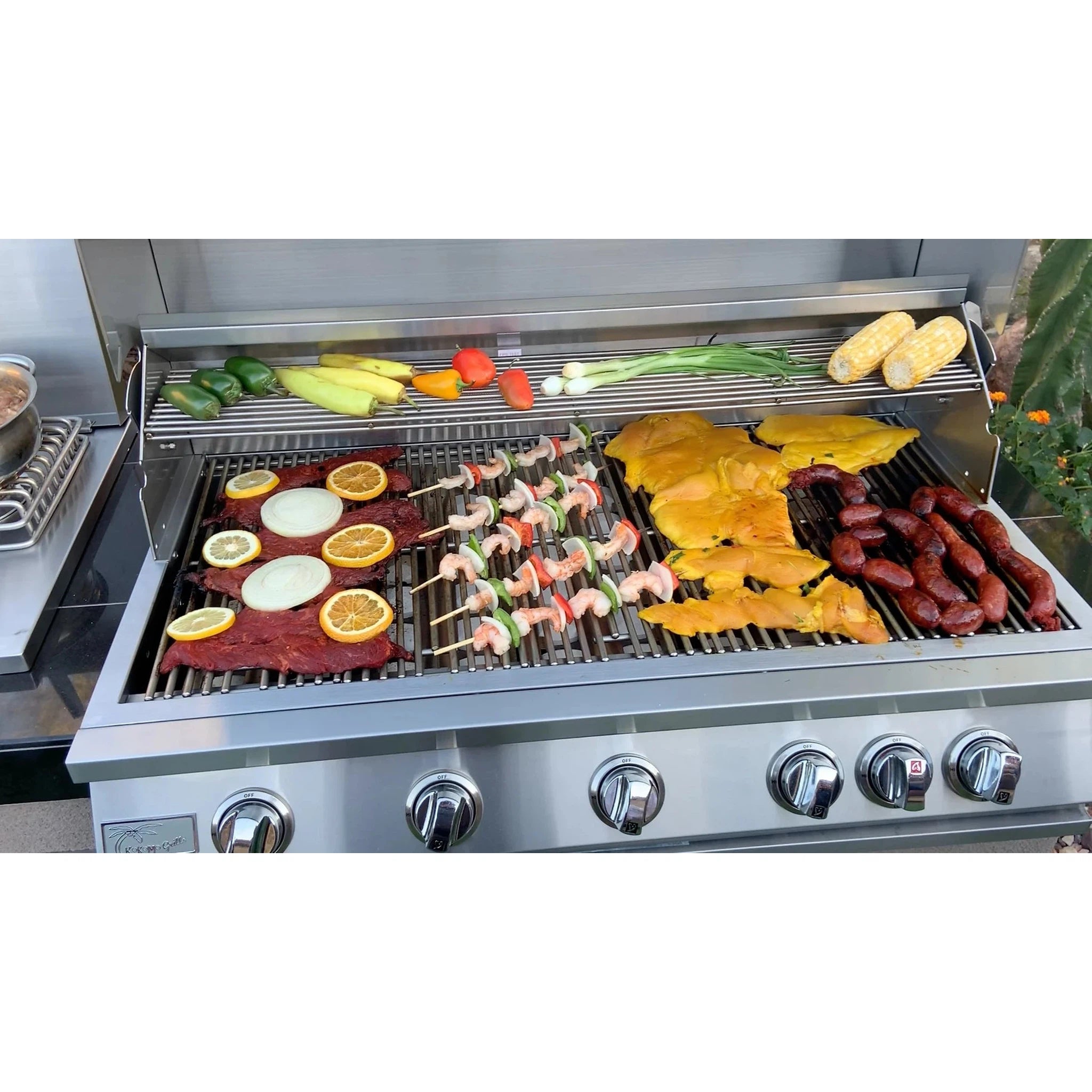 KoKoMo Grills 40" KO-BAK Series 5 Burner Built In BBQ Gas Grill with Infrared Back Burner