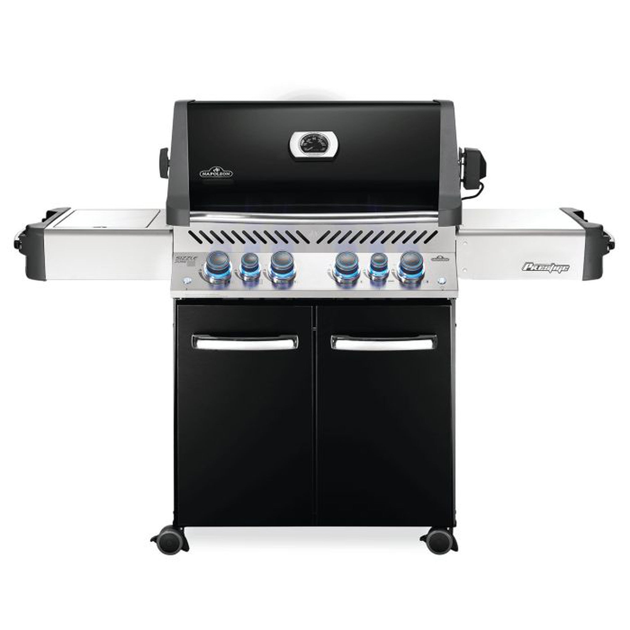 Napoleon Prestige 500 RSIB- Freestanding Gas Grill with Infrared Rear Burner and Infrared Side Burner and Rotisserie Kit