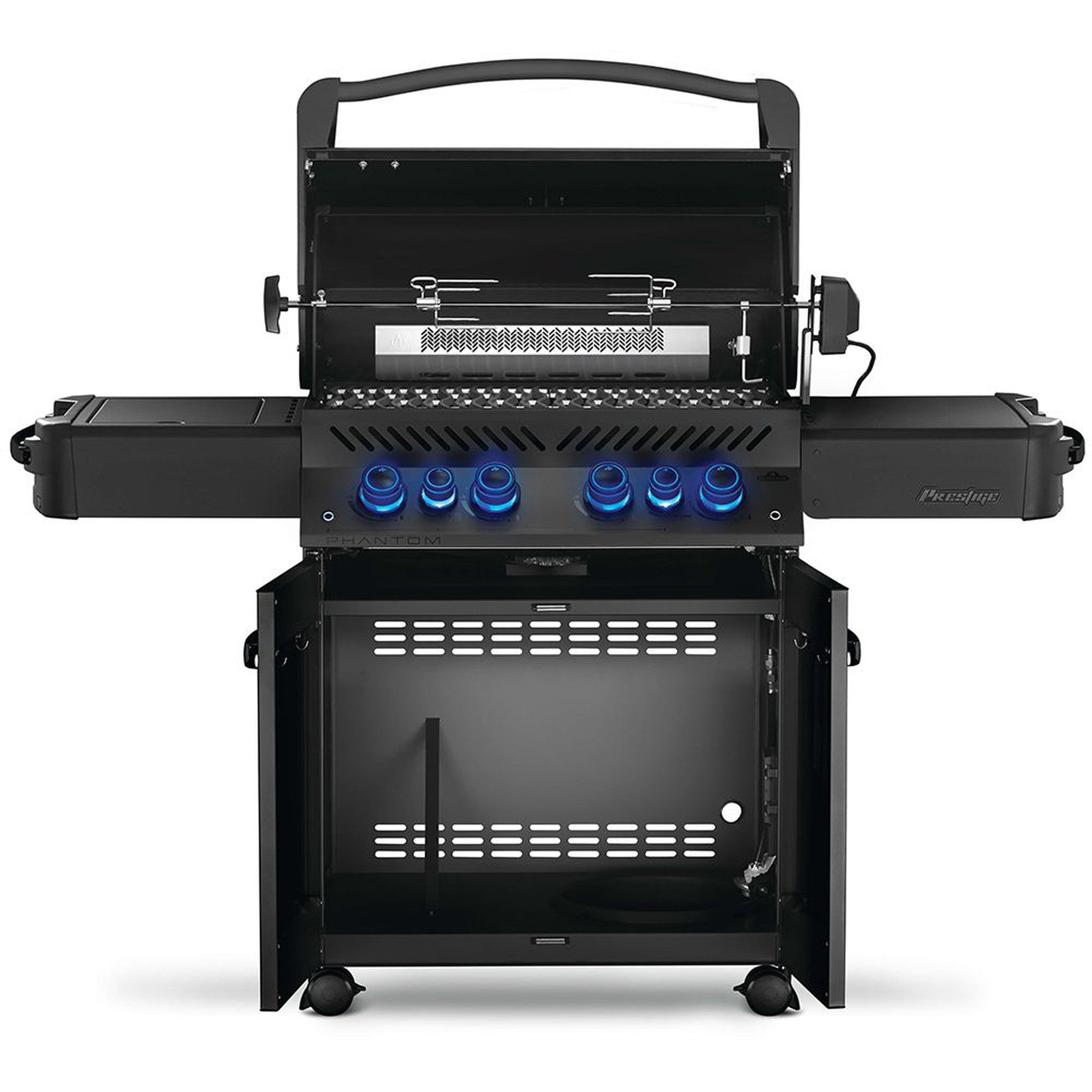 Napoleon Phantom Prestige 500 Gas Grill with Infrared Rear Burner, Infrared Side Burner, & Rotisserie Kit - Matte Black