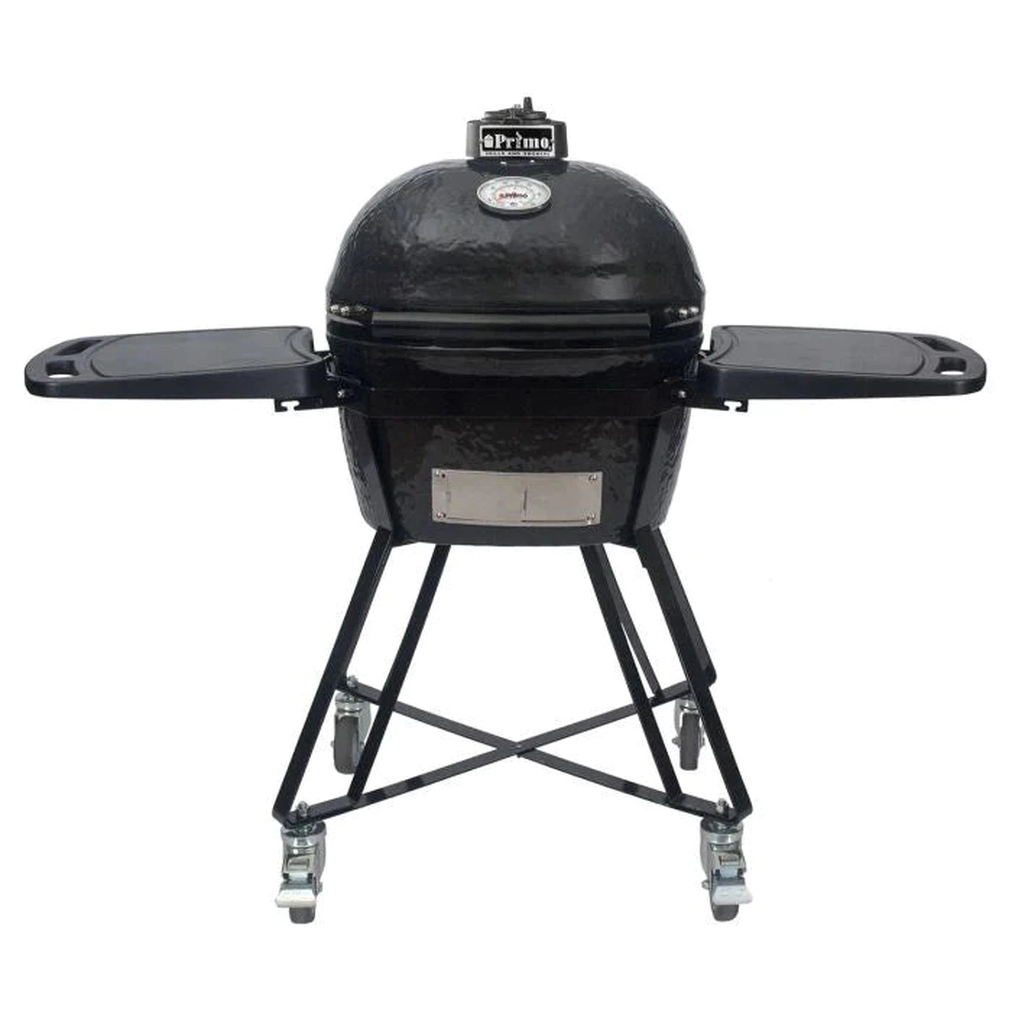 Primo CJRC Junior Oval Ceramic Charcoal All-In-One Kamado Grill Head on Wheeled Cradle