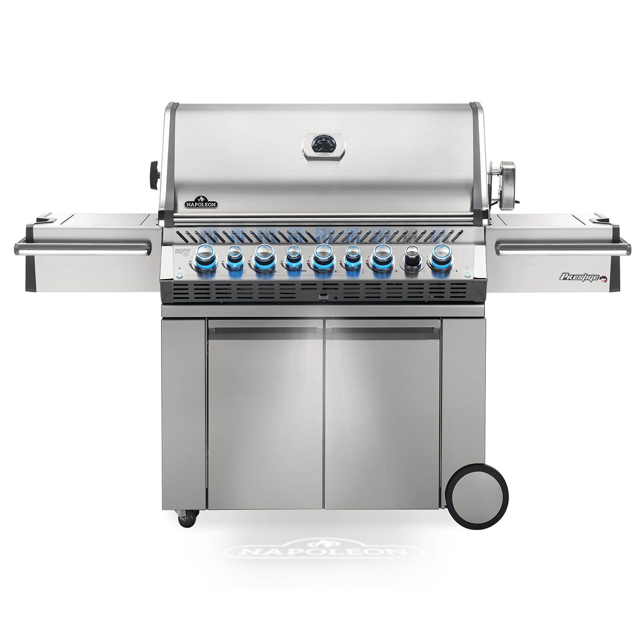 Napoleon Prestige PRO 665 Freestanding Gas Grill with Infrared Rear Burner and Infrared Side Burner and Rotisserie Kit