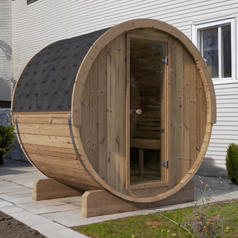 SaunaLife 4 Person 6' Long Barrel Sauna | Ergo Model E7