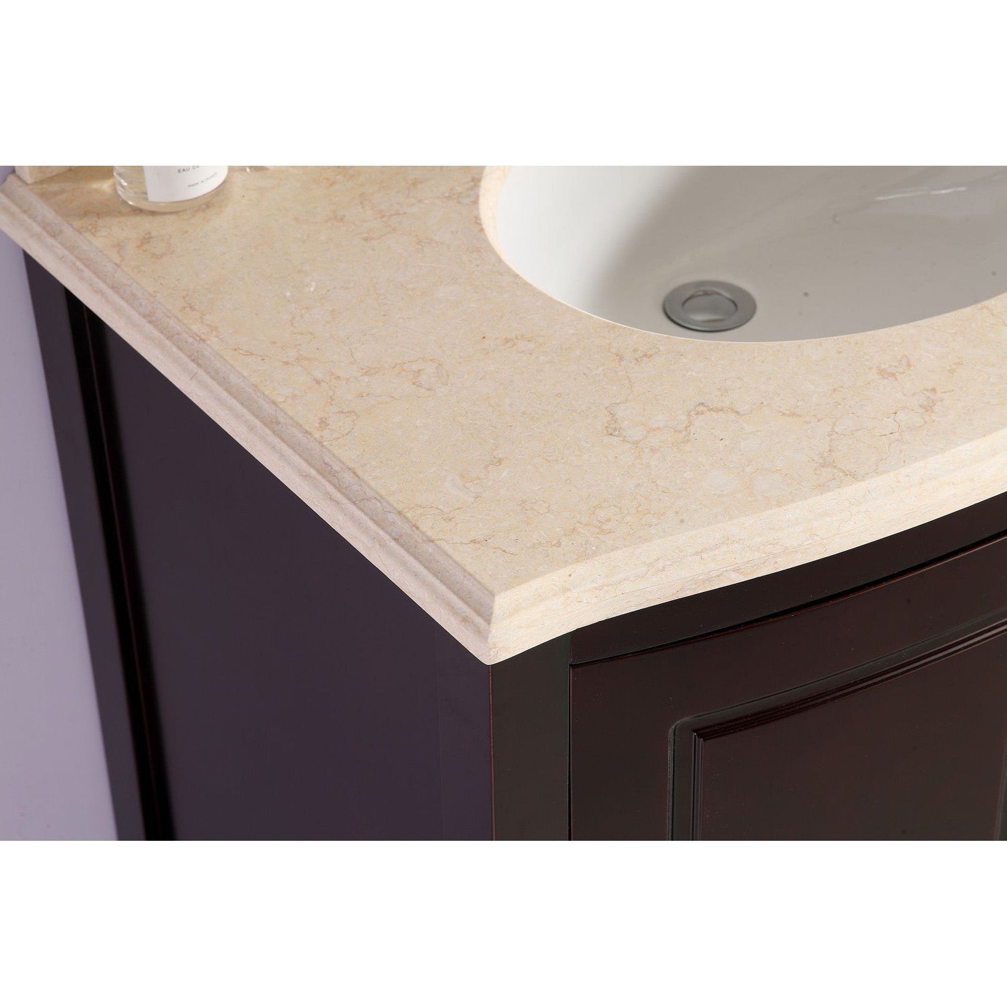 Estella 32" Brown Bathroom Vanity with Jerusalem Gold Marble Countertop