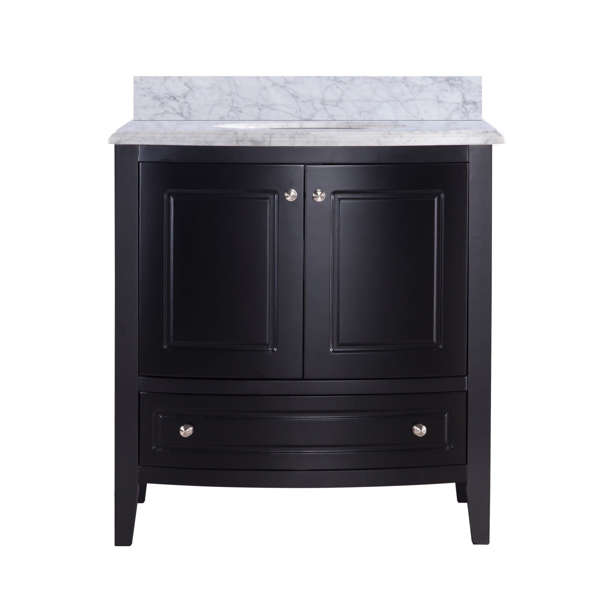 Estella 32" Espresso Bathroom Vanity with White Carrara Marble Countertop