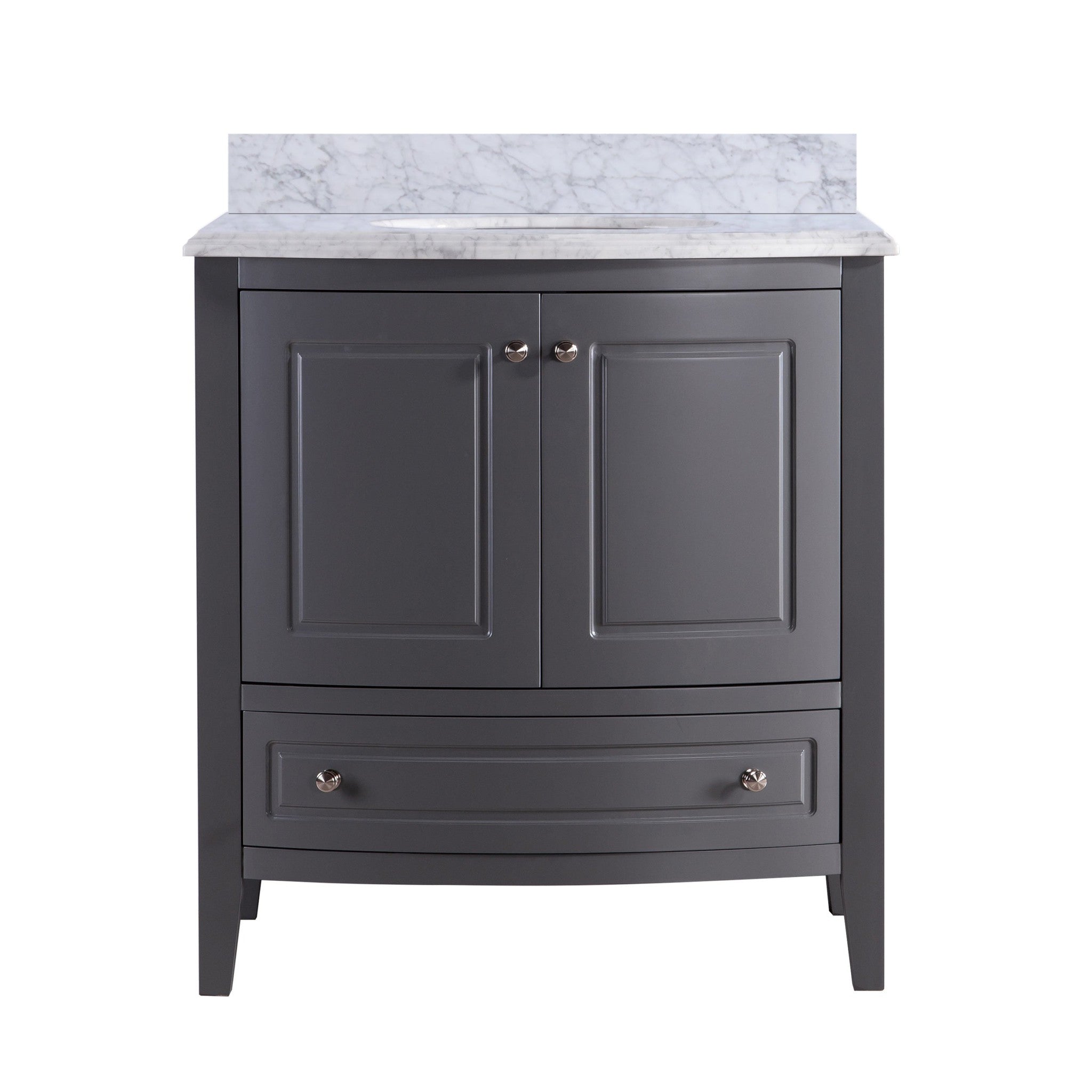 Estella 32" Grey Bathroom Vanity with White Carrara Marble Countertop