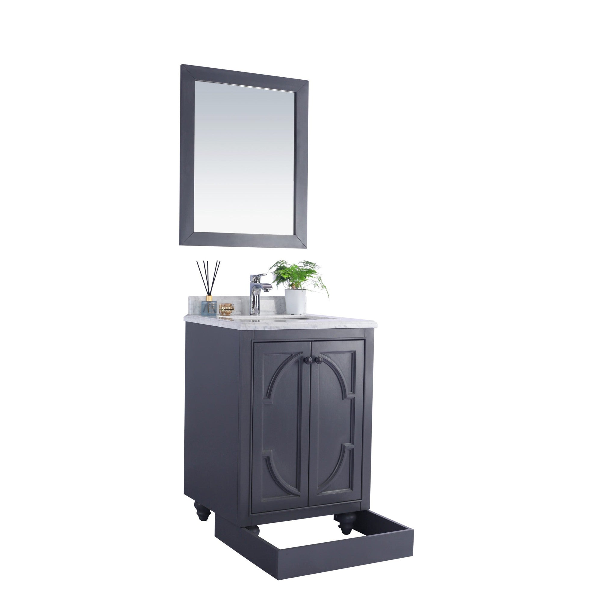 Odyssey 24" Maple Grey Bathroom Vanity with Black Wood Marble Countertop