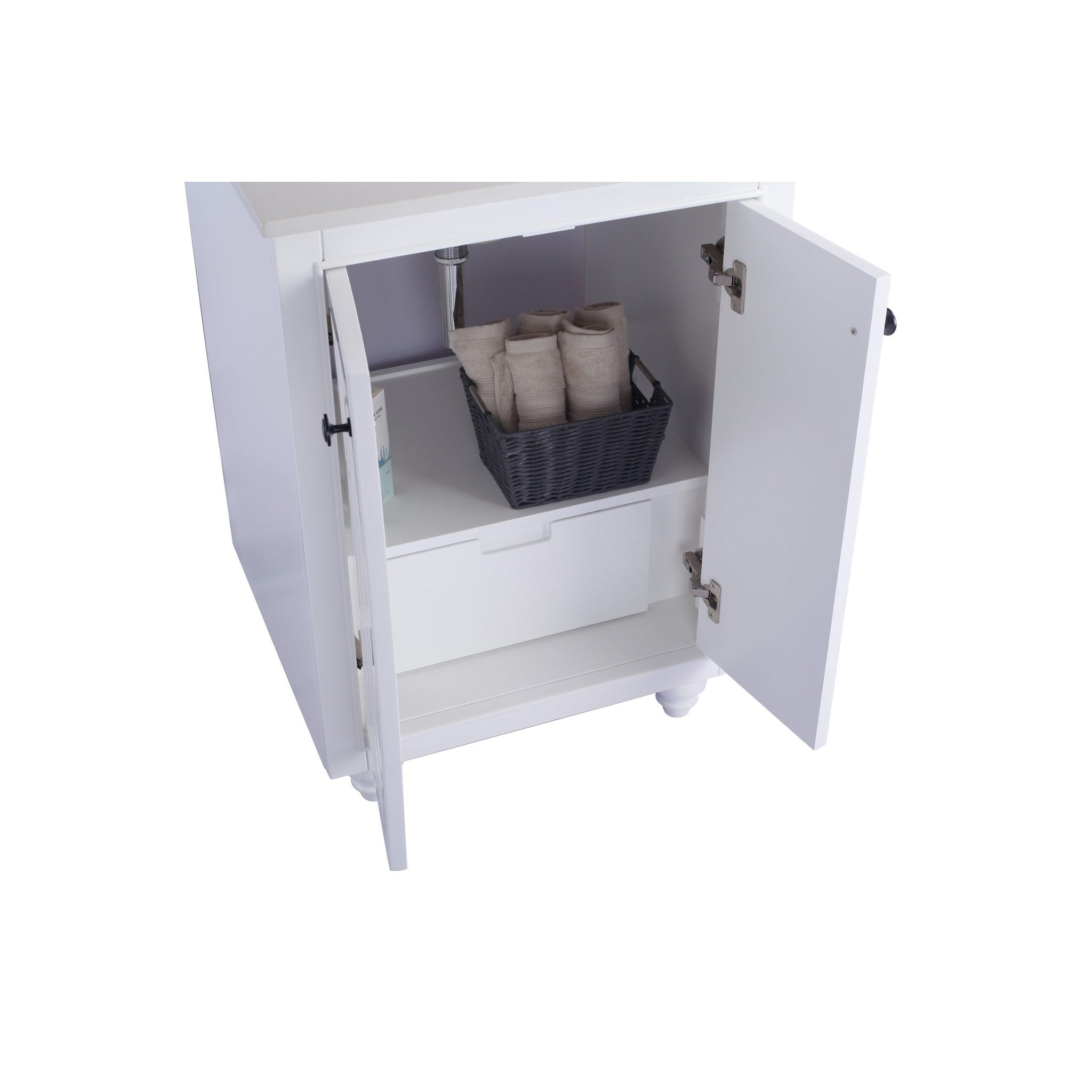 Odyssey 24" White Bathroom Vanity with Matte White VIVA Stone Solid Surface Countertop