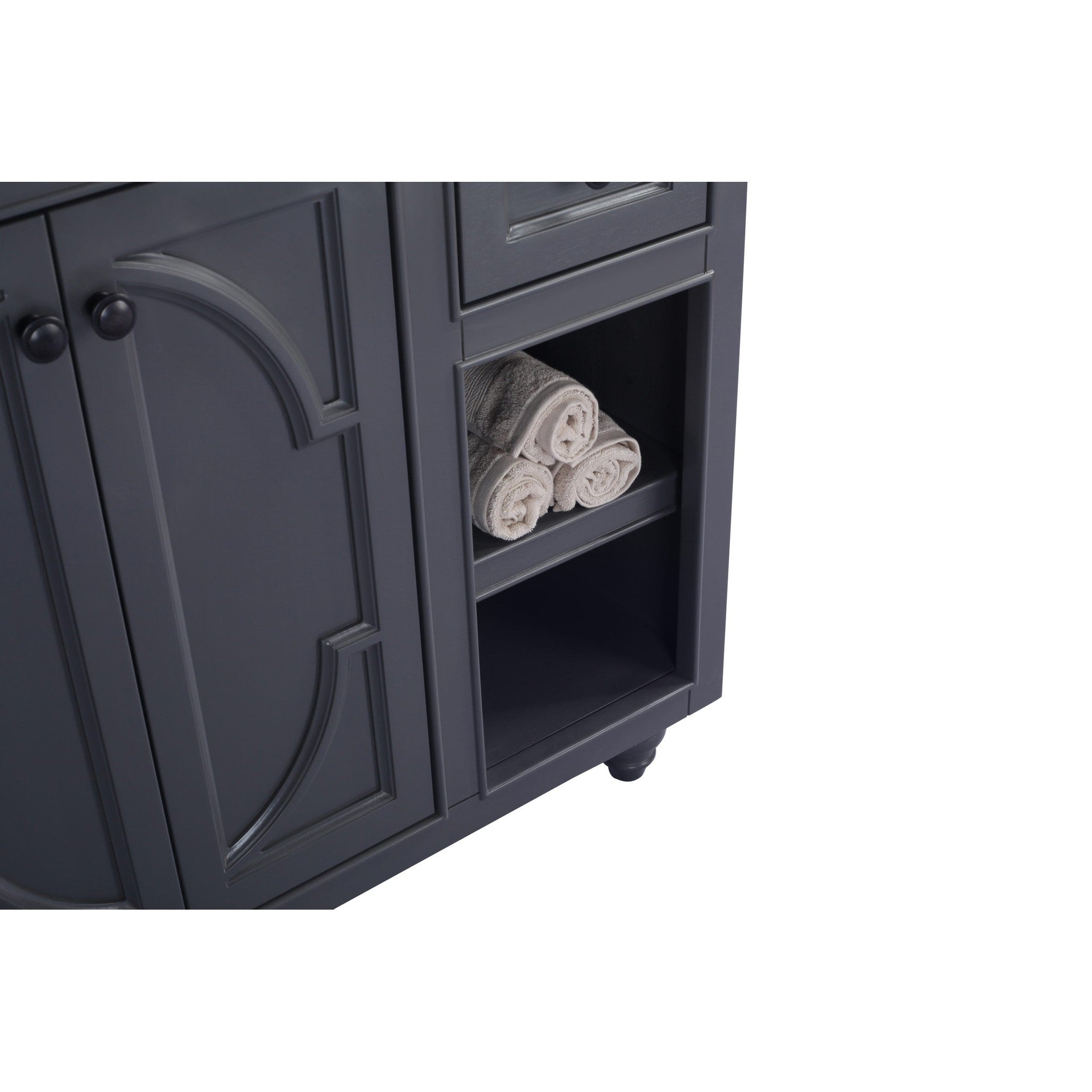 Odyssey 36" Maple Grey Bathroom Vanity with Matte White VIVA Stone Solid Surface Countertop