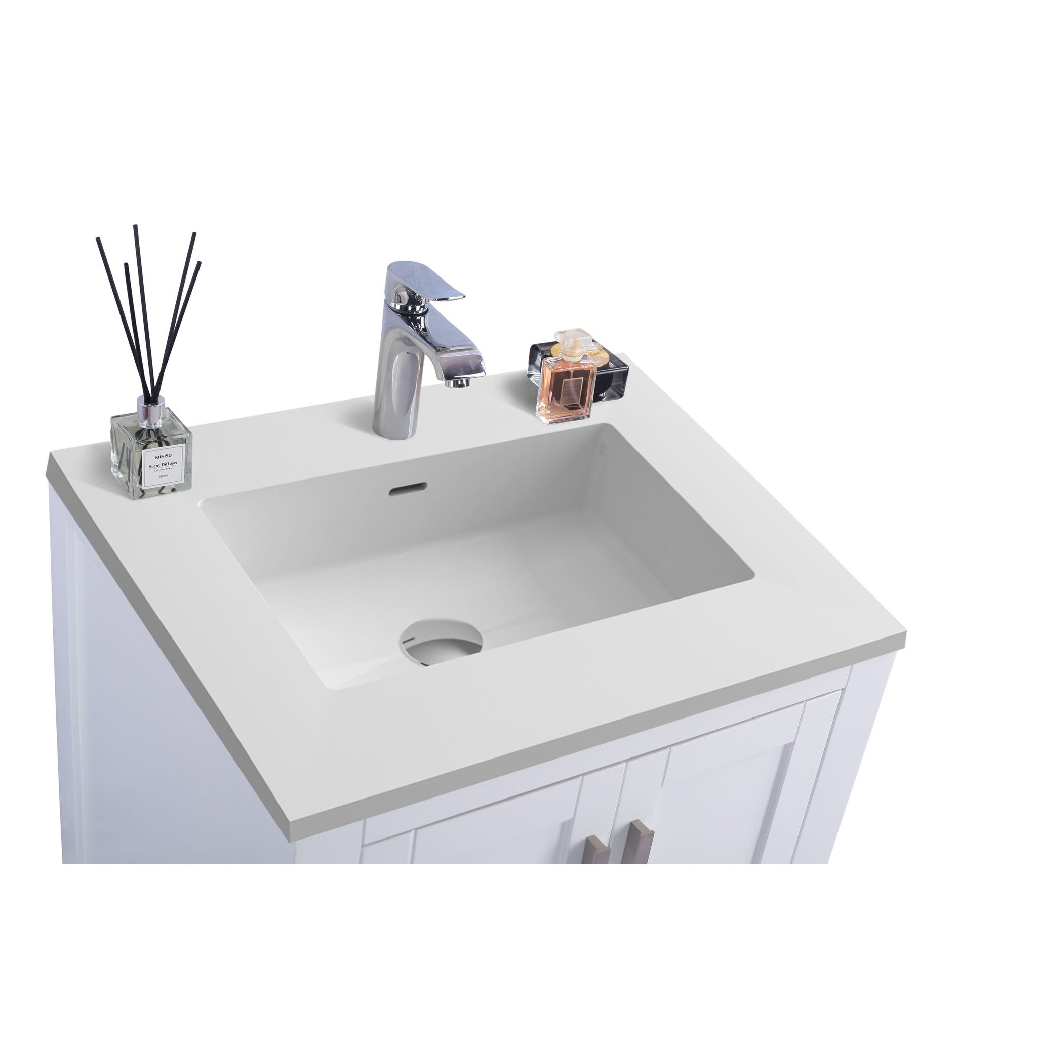 Wilson 24" White Bathroom Vanity with Matte White VIVA Stone Solid Surface Countertop