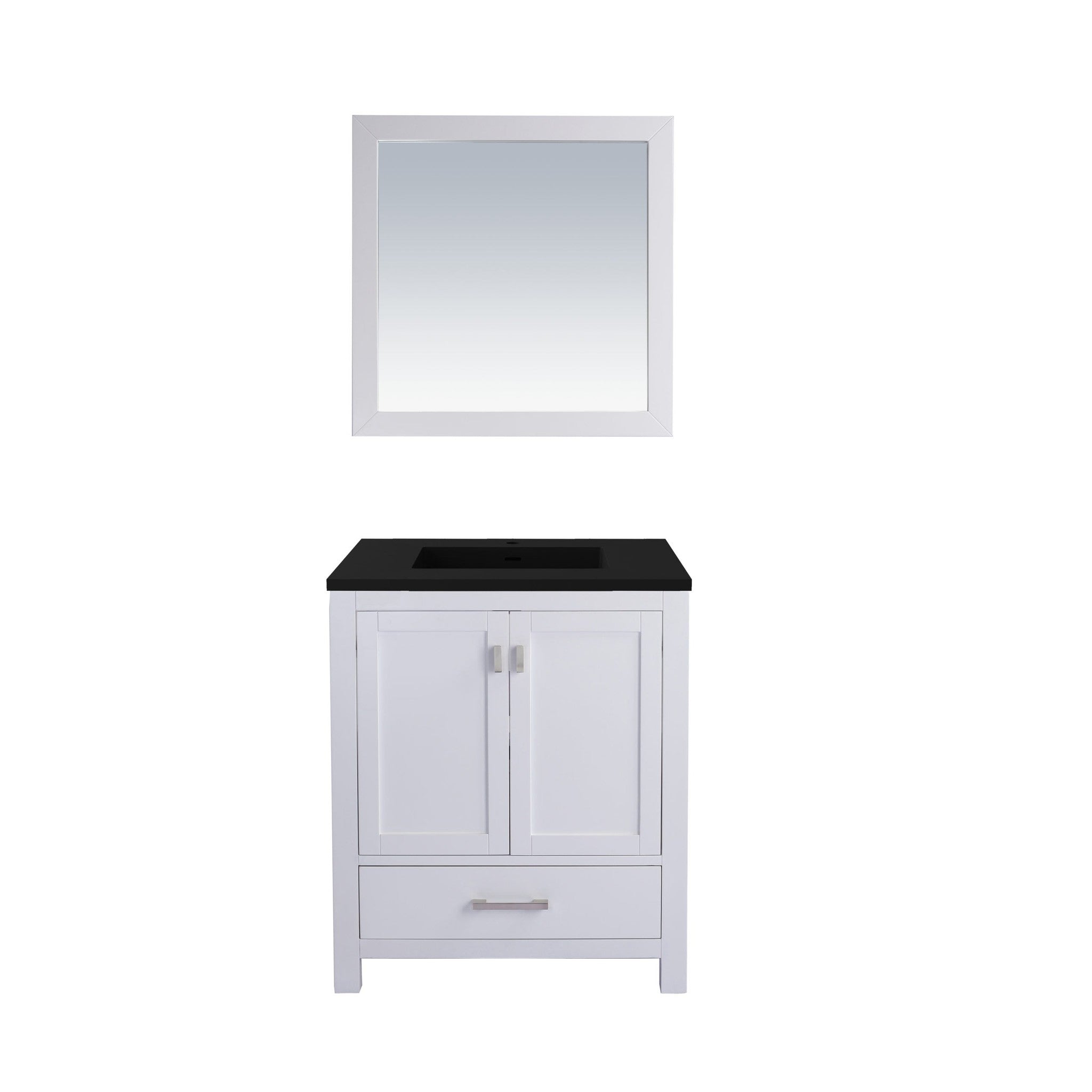 Wilson 30" White Bathroom Vanity with Matte Black VIVA Stone Solid Surface Countertop