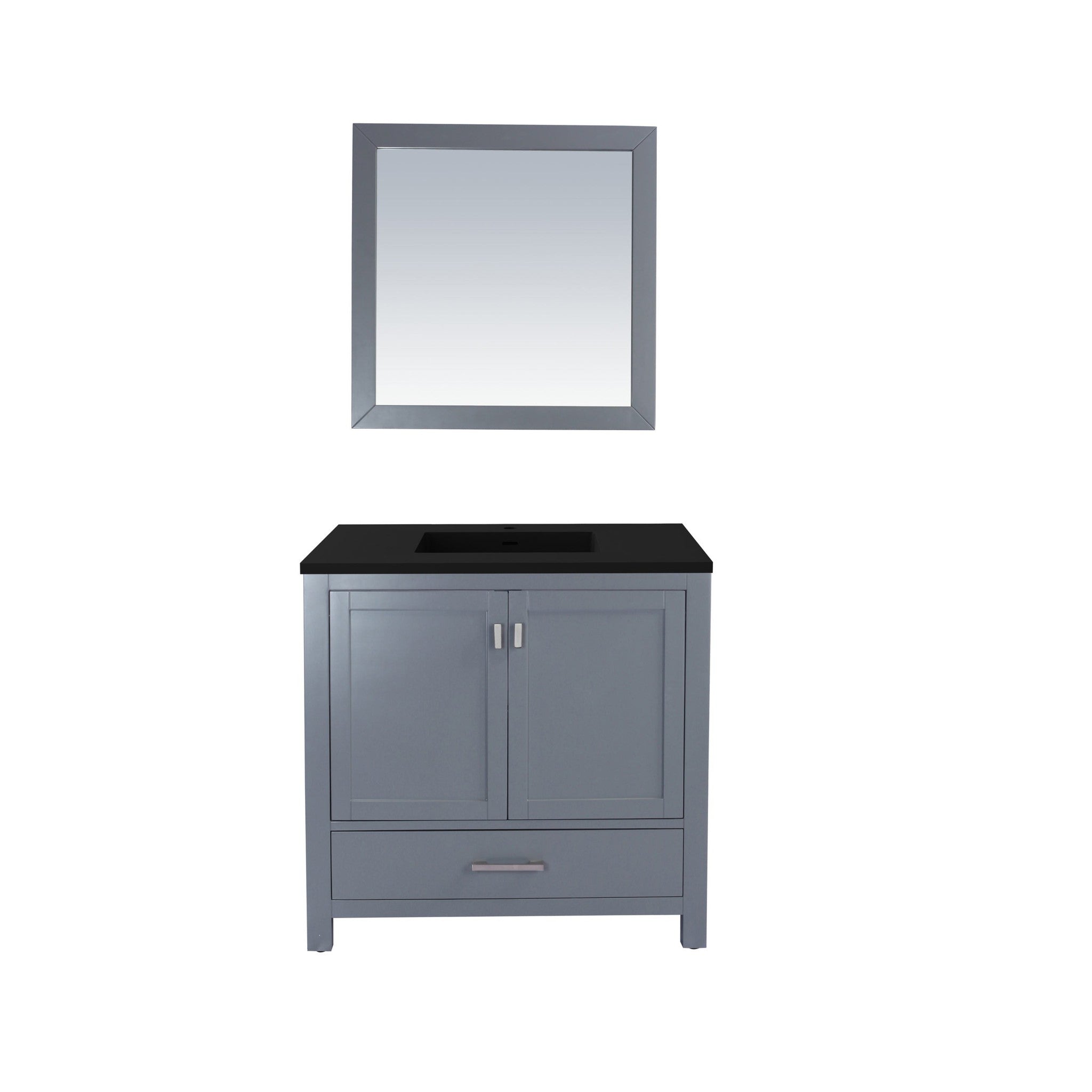 Wilson 36" Grey Bathroom Vanity with Matte Black VIVA Stone Solid Surface Countertop