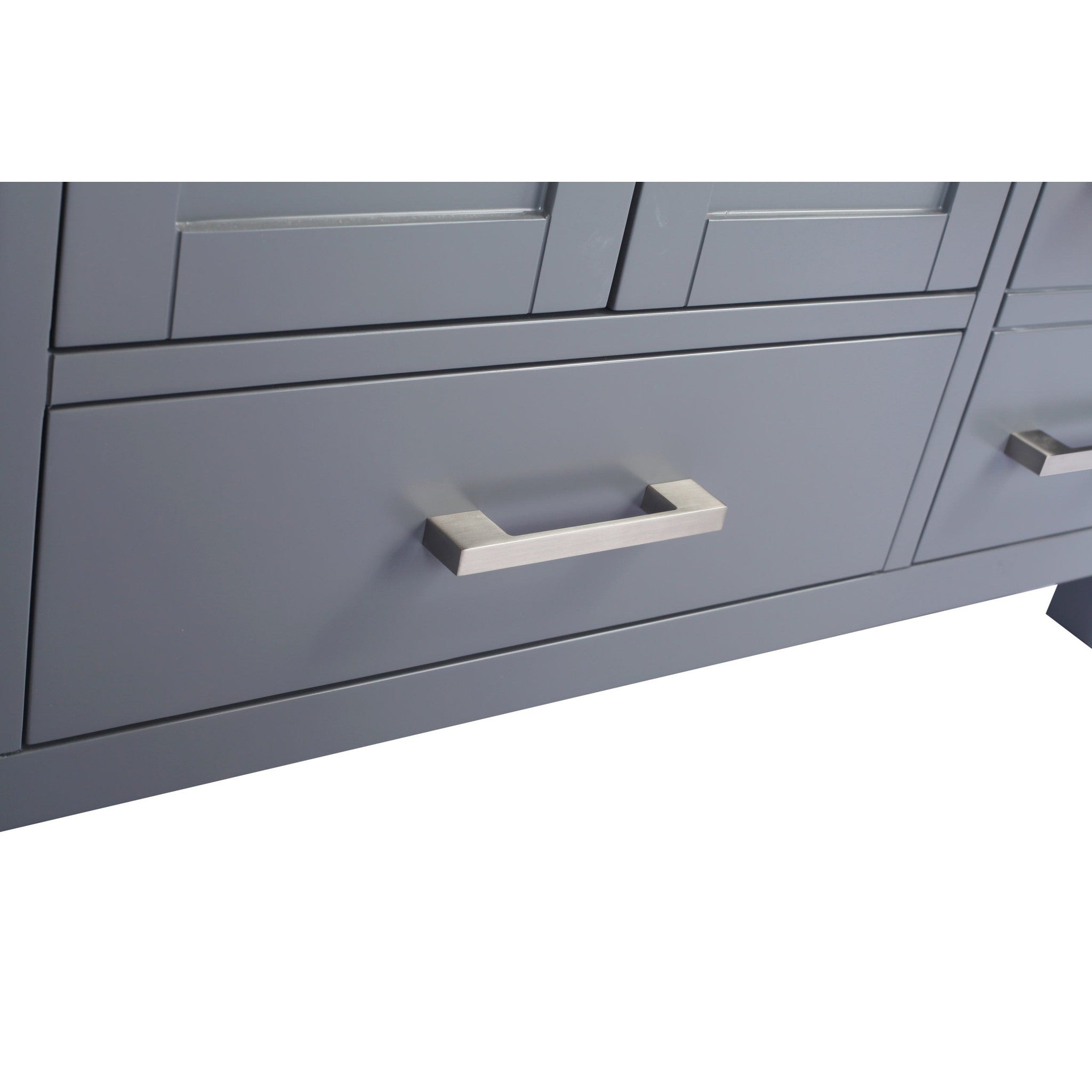 Wilson 48" Grey Bathroom Vanity with Matte Black VIVA Stone Solid Surface Countertop